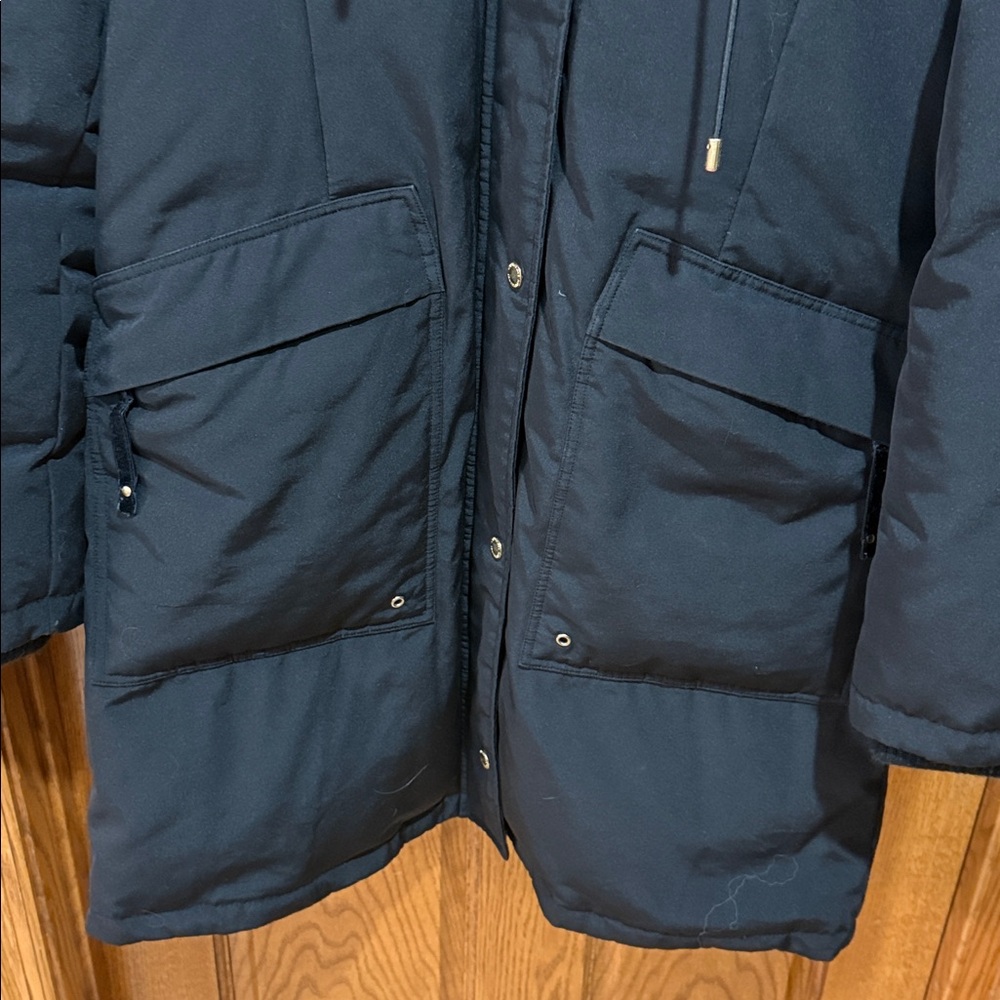 Sam Edelman Black winter Jacket with sherpa Hood. Size L. - Picture 11 of 12